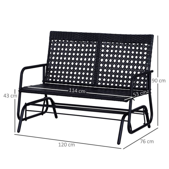 Premium 2 Seater Wicker Glider Bench: Patio Garden Armchair for Ultimate Relaxation