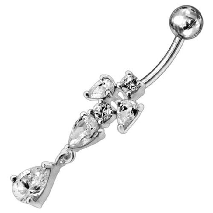 Fancy Jeweled Dangling Belly Ring Body Jewelry