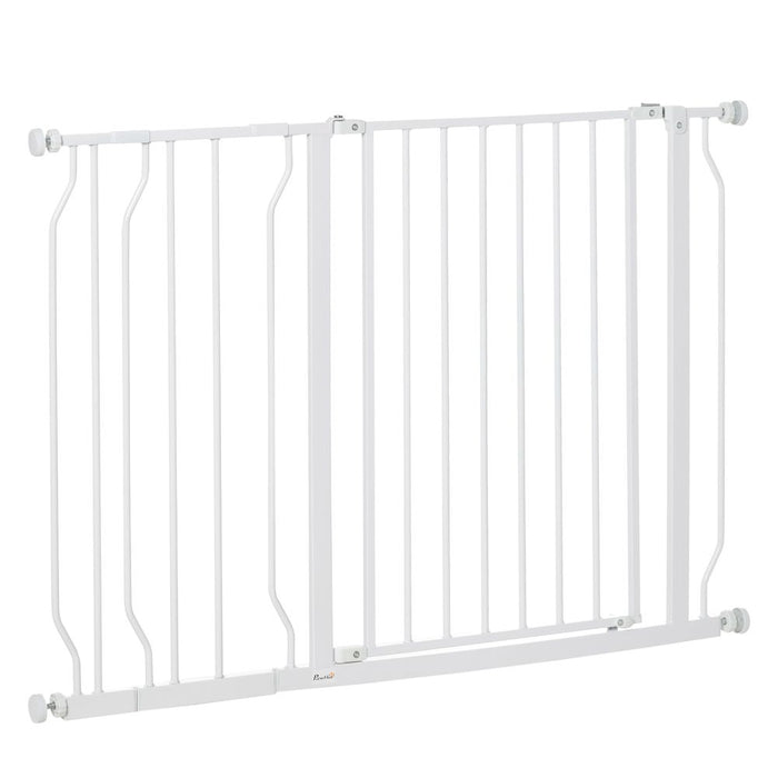 Ultimate Pet Safety Gate - PawHut Wide Stair Gate, 75-115cm, White