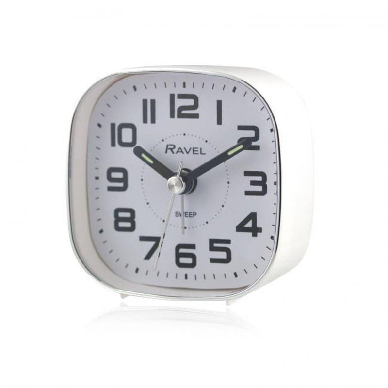 Ravel Petite Bedside Quartz Alarm Clock - White RC038.4