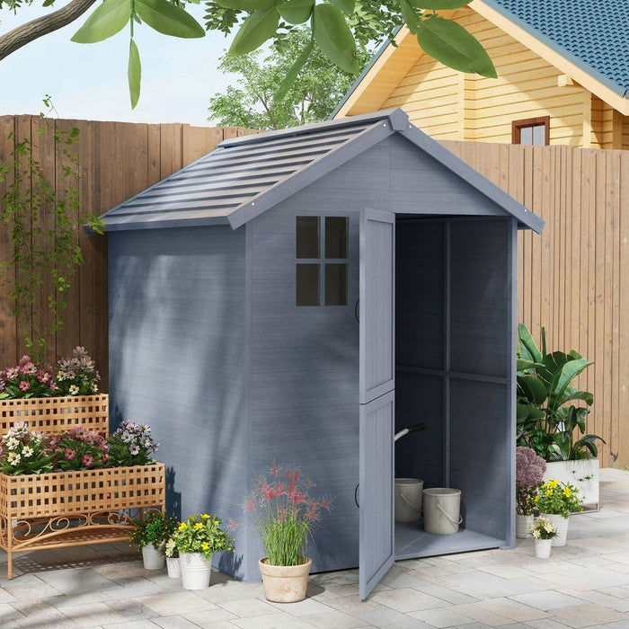 Premium Outsunny 6x6.5FT Wooden Shed | Outdoor Storage | Durable Material | Floor & Window