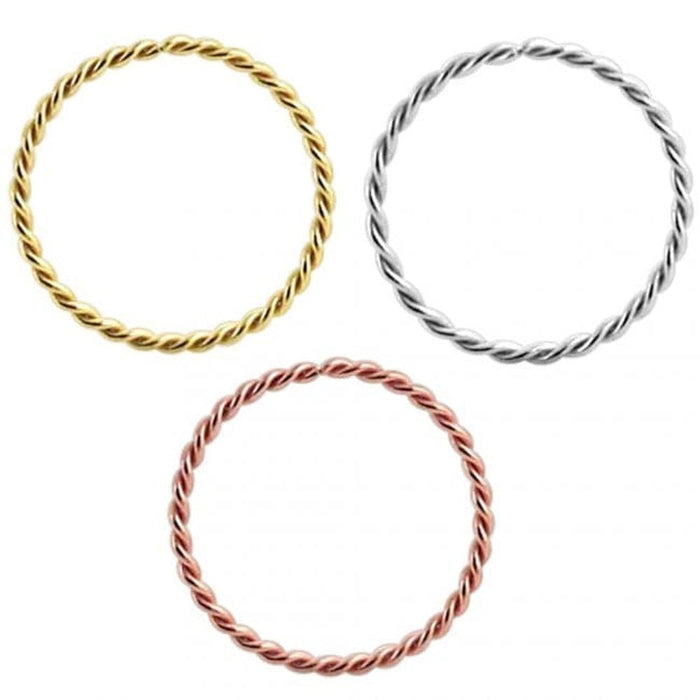 14ct Gold Seamless Nose Hoop Ring - High Quality, 22G, 8mm Diameter