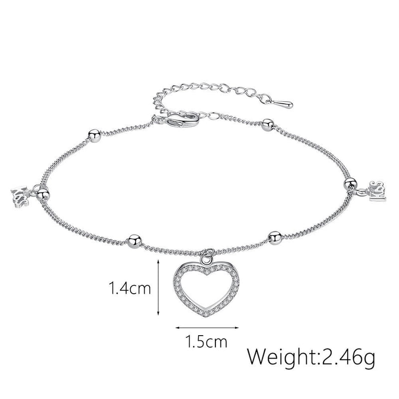 Adjustable Anklet or a Bracelet in Silver Tone