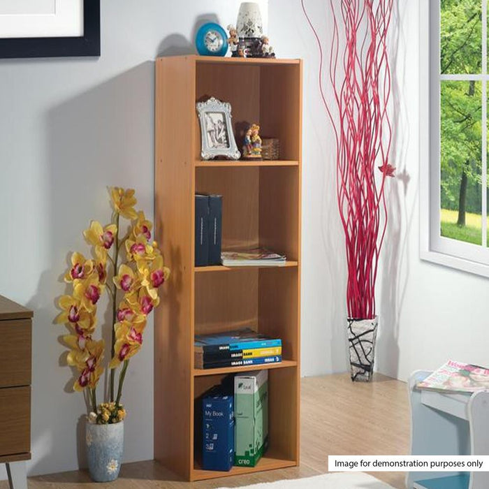 Stylish 4 Tier Bookcase - 30x23.5x106cm Beech - Durable Chipboard - Multiple Finishes - Easy Assembly - Free Shipping