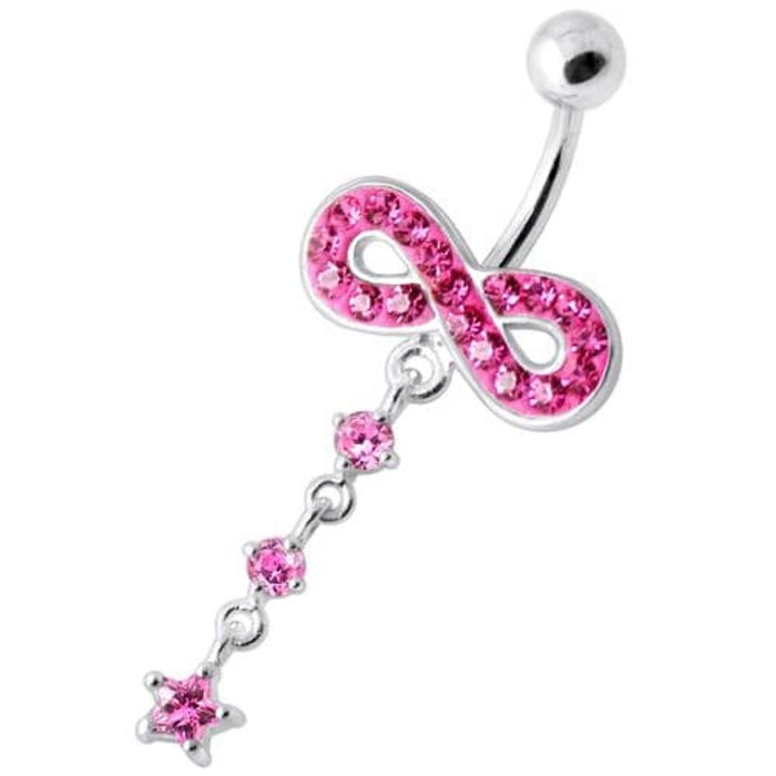 Infinity with Star Jeweled Navel Ring