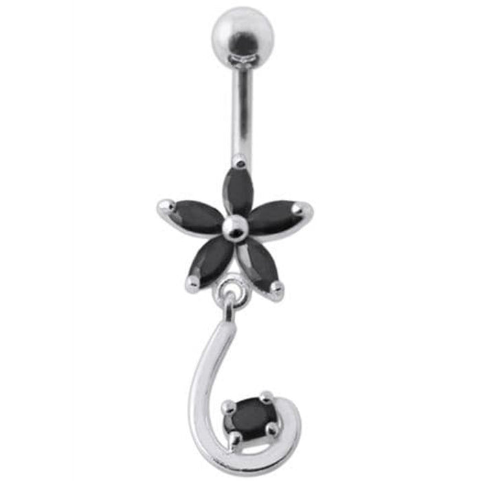 Fancy Jeweled Star Tail Dangling Belly Ring