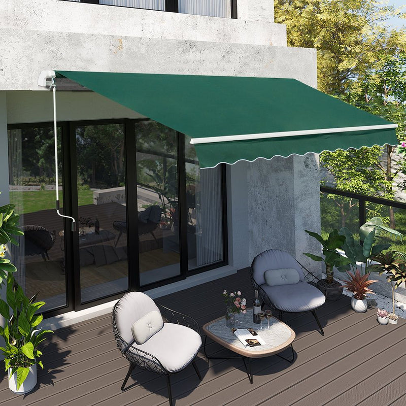 Premium 4x2.5m Retractable Awning - Sunshade Canopy & Crank Handle - High Quality, Easy Installation