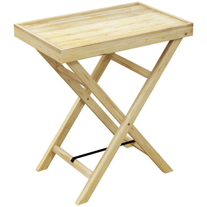 Sleek Outsunny Wooden Garden Table - 68cmx44cmx75cm, Natural: Perfect for Outdoor Spaces!