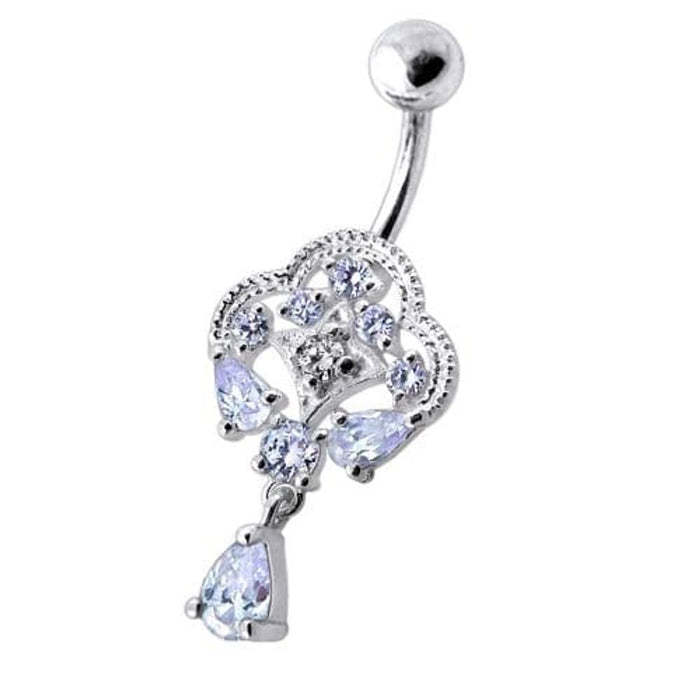 Fancy Royal Dangling Multi Jeweled Navel Ring