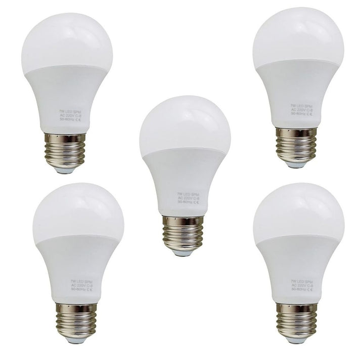 E27 7W Energy Saving Warm White LED Light Bulbs A60 E27 Screw-in non dimmable bulbs