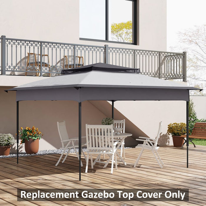 Gazebo Cover Replacement - 2-Tier Design, 30+ UV Protection, Grey - High Quality