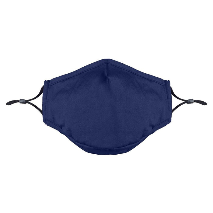 Cotton Mask- 3-Layer w/ Filter Pocket - Adults - Blue