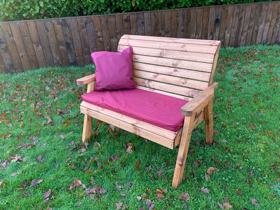 Traditional Two Seater Bench - Charles Taylor Solid Wood: Comfortable, Classic, British Made, Hand Finished, Sustainable Wood. 800.