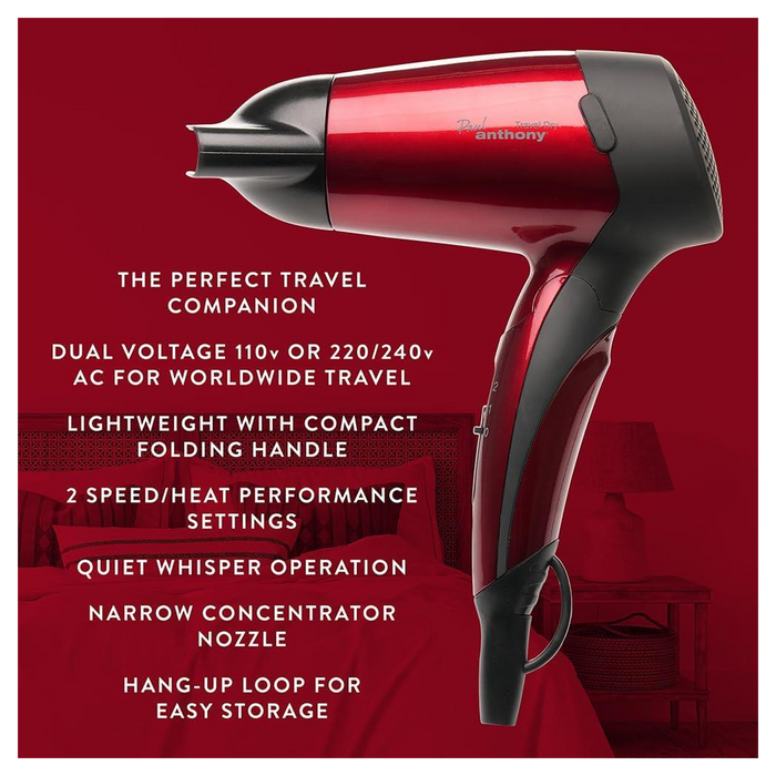 Top-Quality Paul Anthony 1200w Travel Hair Dryer - Ultimate Portability & Style!