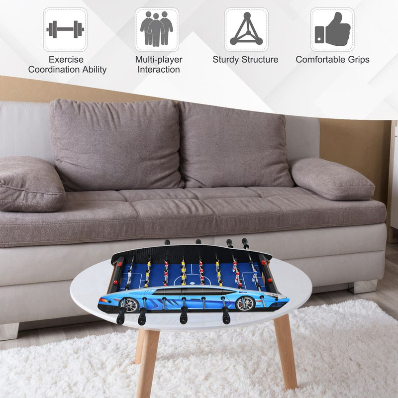 HOMCOM 29 Inch Mini Tabletop Football Foosball Gaming Table Play Fun Game Toy 74.5L x 36.1W x 12H CM
