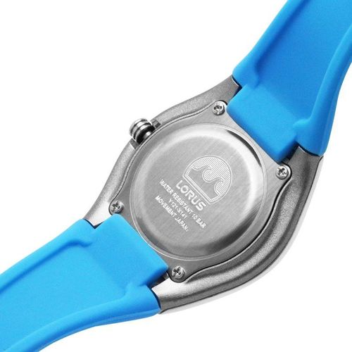 Lorus Children's White dial With Blue Silicone Strap Watch RRX77GX9