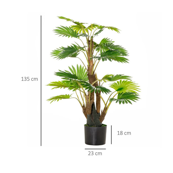 Realistic Artificial Palm Tree Plant - Indoor Outdoor Décor 135cm - High Quality