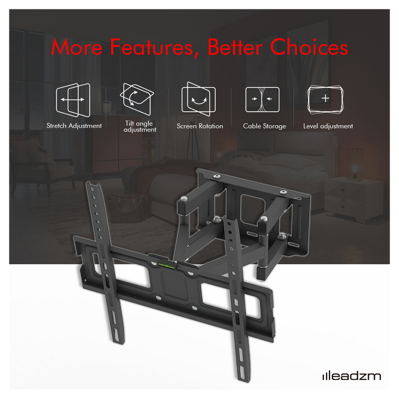 26-55 Inch Double Pendulum Large Base TV Stand TMDS-105 Bearing 40Kg/Vese400*400/Upper And Lower-10~ 10°