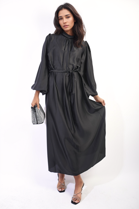 Astrid Long Sleeve High Neck Maxi Dress - Elegant and Comfortable