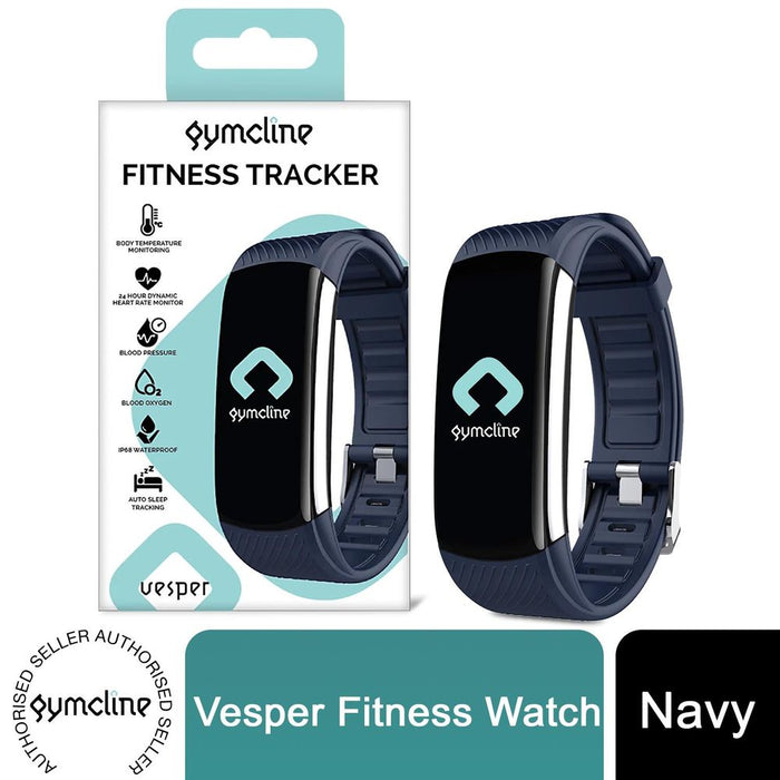 Gymcline Vesper Fitness Tracker - Body Temperature Monitoring, Navy