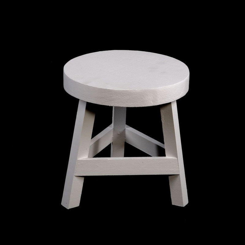 Premium Quality 23cm White 3-Legged Stool: Reach New Heights! Perfect for Any Room and Ideal for Kids.