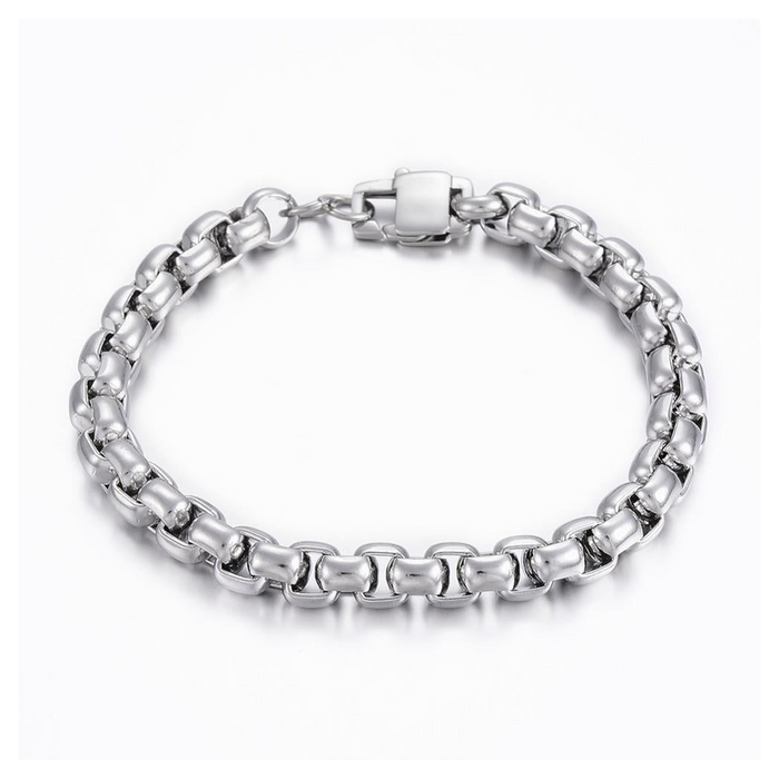 Mens Silver Box Chain Bracelet | Ideal Birthday or Christmas Gift