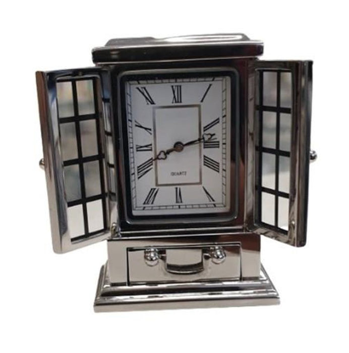 Silver Plated Solid Brass Mini Clock - Elegant Timepiece for Home Decor - CLEARANCE!