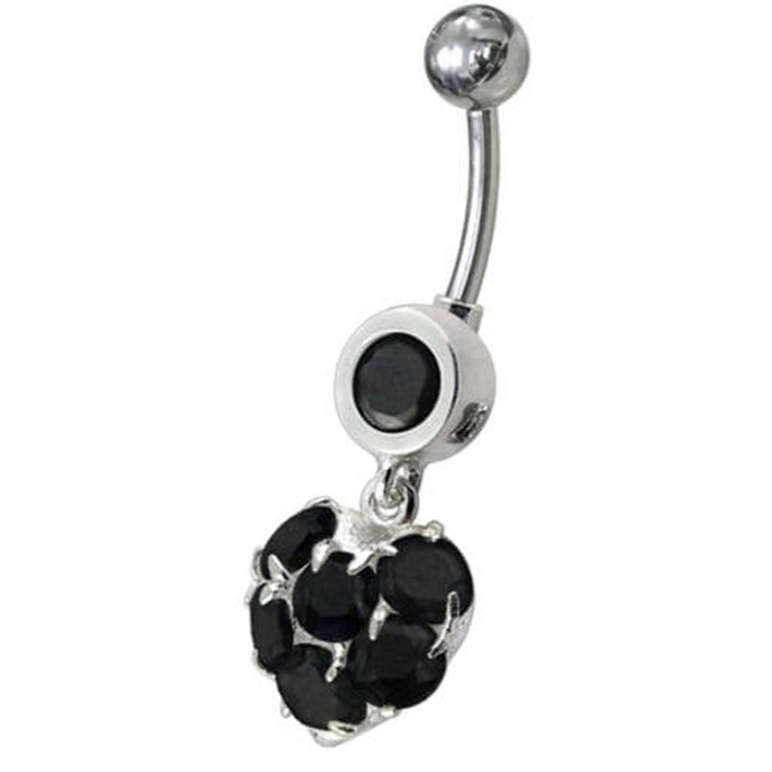 Fancy  Heart Dangling Belly Ring