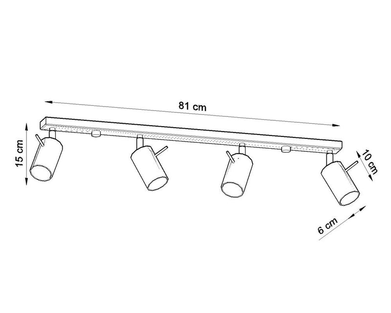 Premium Quality Rotating Tube Ceiling Lamp - Modern Loft Design, 4 Lights, White, GU10