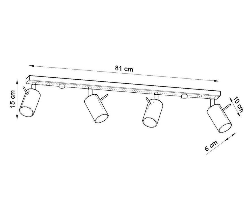 Premium Quality Rotating Tube Ceiling Lamp - Modern Loft Design, 4 Lights, White, GU10