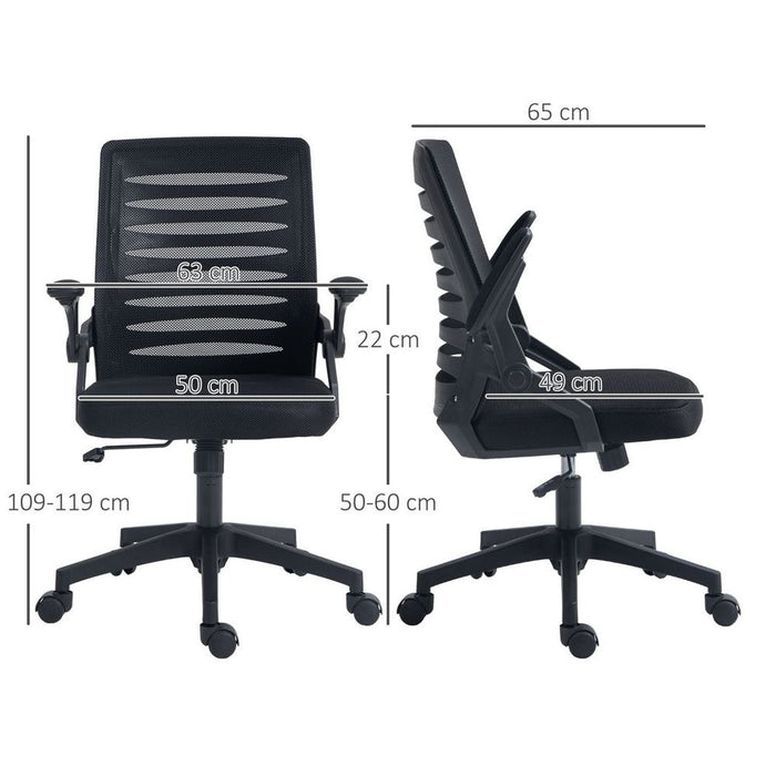 Vinsetto Mesh Office Chair Home Swivel Task Chair w/ Lumbar Support, Arm, Black