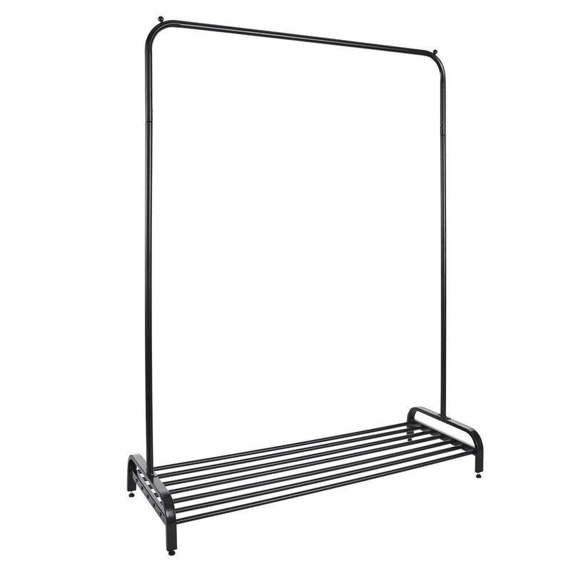 Premium Black Clothes Rail with Shoe Storage