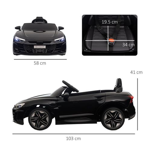HOMCOM Audi RS e-tron GT Licensed 12V Kids Electric Ride on W/ Remote, Black
