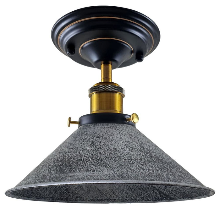 Retro Industrial Ceiling Light - Metal Cone Shade - Indoor Lighting