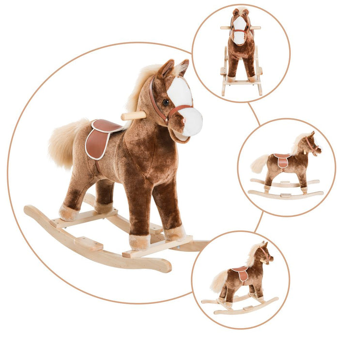 Premium Wooden Rocking Horse - Baby Toy & Gift - Sturdy & Comfortable - HOMCOM