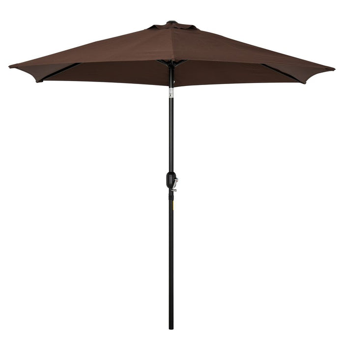 2.7M Patio Tilt Umbrella Sun Parasol Outdoor Sun Shade Aluminium Frame & Crank