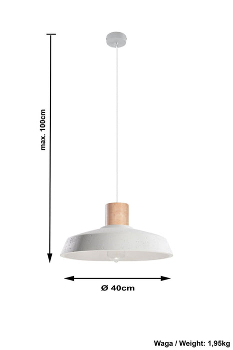 Sleek Afra Concrete/Wood Pendant Lamp - Stylish LED E27 - Modern Loft Design