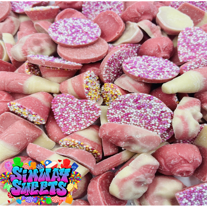 Deliciously Sweet Pink Strawberry Chocolate Pick N Mix Party Favour