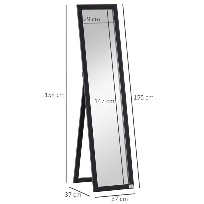 Ultimate Reflections: HOMCOM Full Length Mirror, Stand or Mount, Black