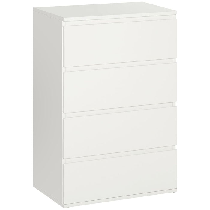 Premium 4-Drawer White Chest - Spacious Storage Solution for Bedroom & Living Spaces