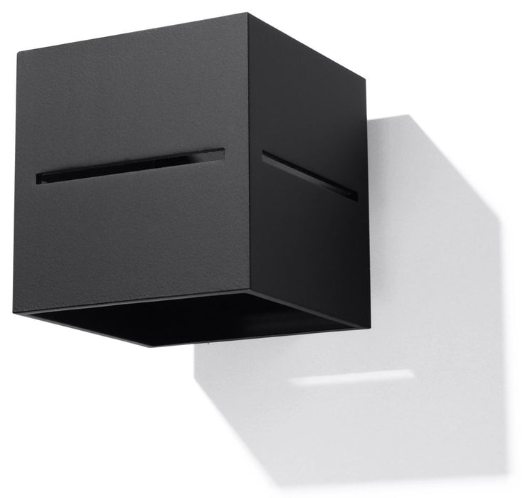 LOBO Black Wall Lamp: Modern Loft Design with Up/Down Square Shape - G9