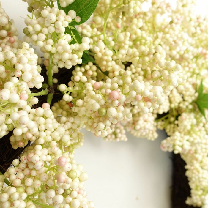 Premium Quality 55cm Artificial White Berries Wreath