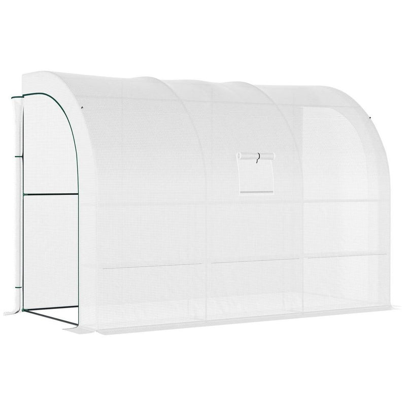 Premium 6-Tier Greenhouse - Ideal for Home Gardening - Weatherproof PE Cover - Ventilated Windows - White