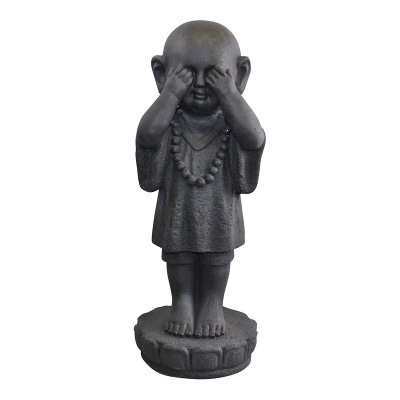 Set of 3 Stone Effect Monk Ornaments - See No Evil, Hear No Evil, Speak No Evil