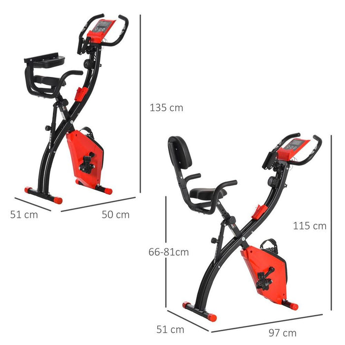 Ultimate Home Cardio: 2-In-1 Exercise Bike with Pulse Sensor - Red