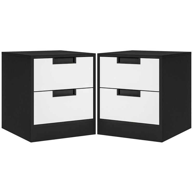 HOMCOM 2 Drawer Bedside Tables - Set of 2, Storage Nightstands for Bedroom - High Quality, Professional Seller