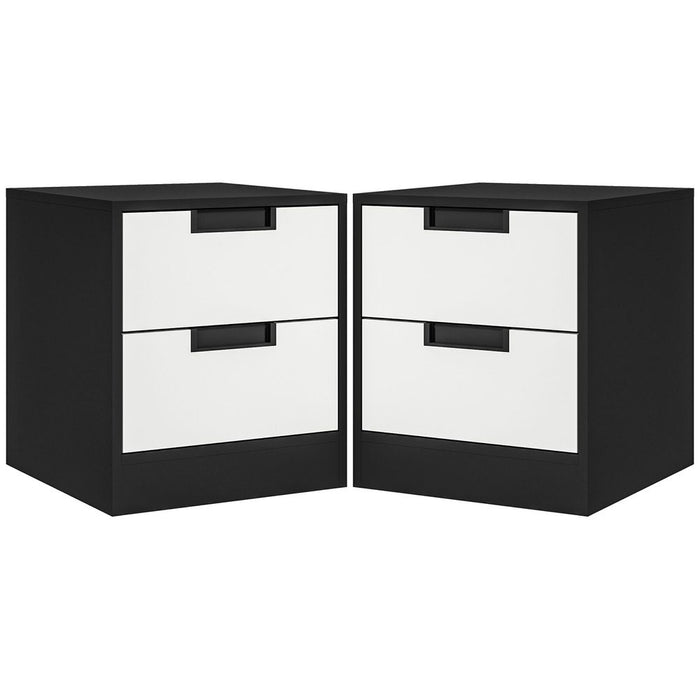 HOMCOM 2 Drawer Bedside Tables - Set of 2, Storage Nightstands for Bedroom - High Quality, Professional Seller