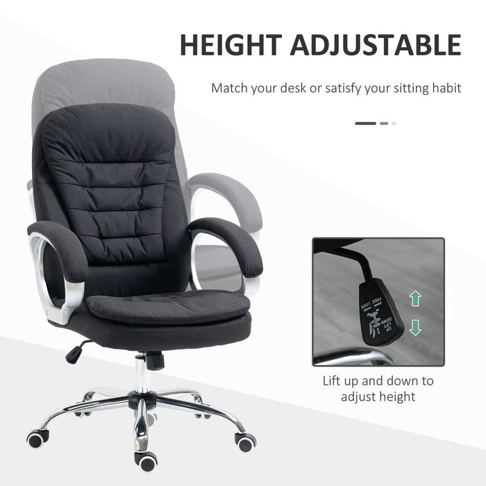 Premium Executive Office Chair | 360° Swivel Wheels | Adjustable Height | Black