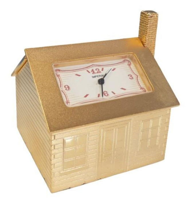 High-Quality Miniature Goldtone House Clock - Solid Brass Design - CLEARANCE!