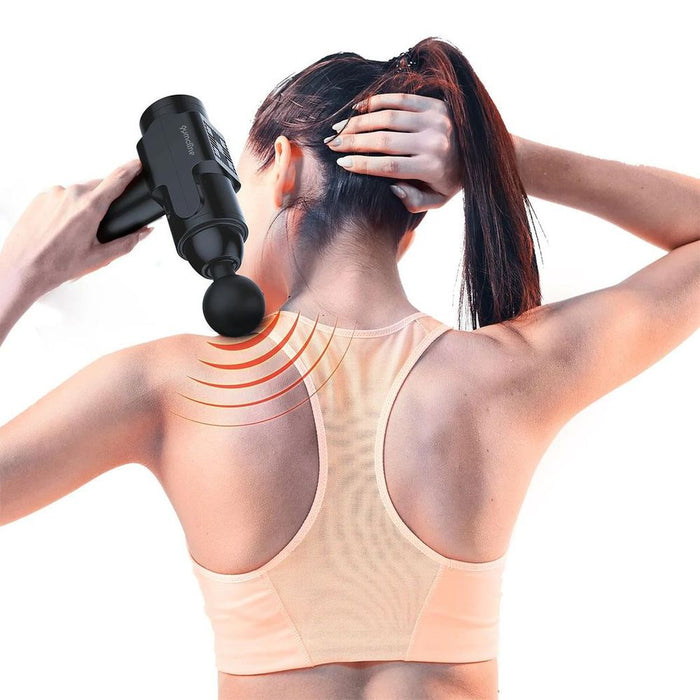 Gymcline Massage Gun: 2500mAh Battery, 20 Speed Modes & LCD Touch Screen. Eliminate Pain & Enhance Recovery. Grey.